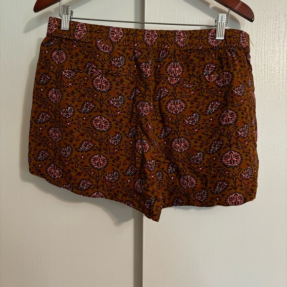 Madewell Drapey Pull-On Shorts Sz Large Warm Paisley Provincial Burnt Sienna - Picture 4 of 7